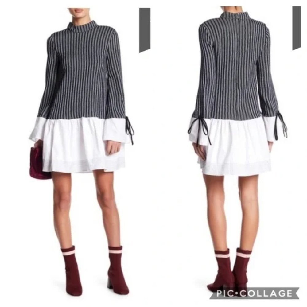 English Factory ruffle contrast stitch dress